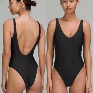 Lululemon  Waterside V-Neck Skimpy-Fit One-Piece Swimsuit Black Size 6